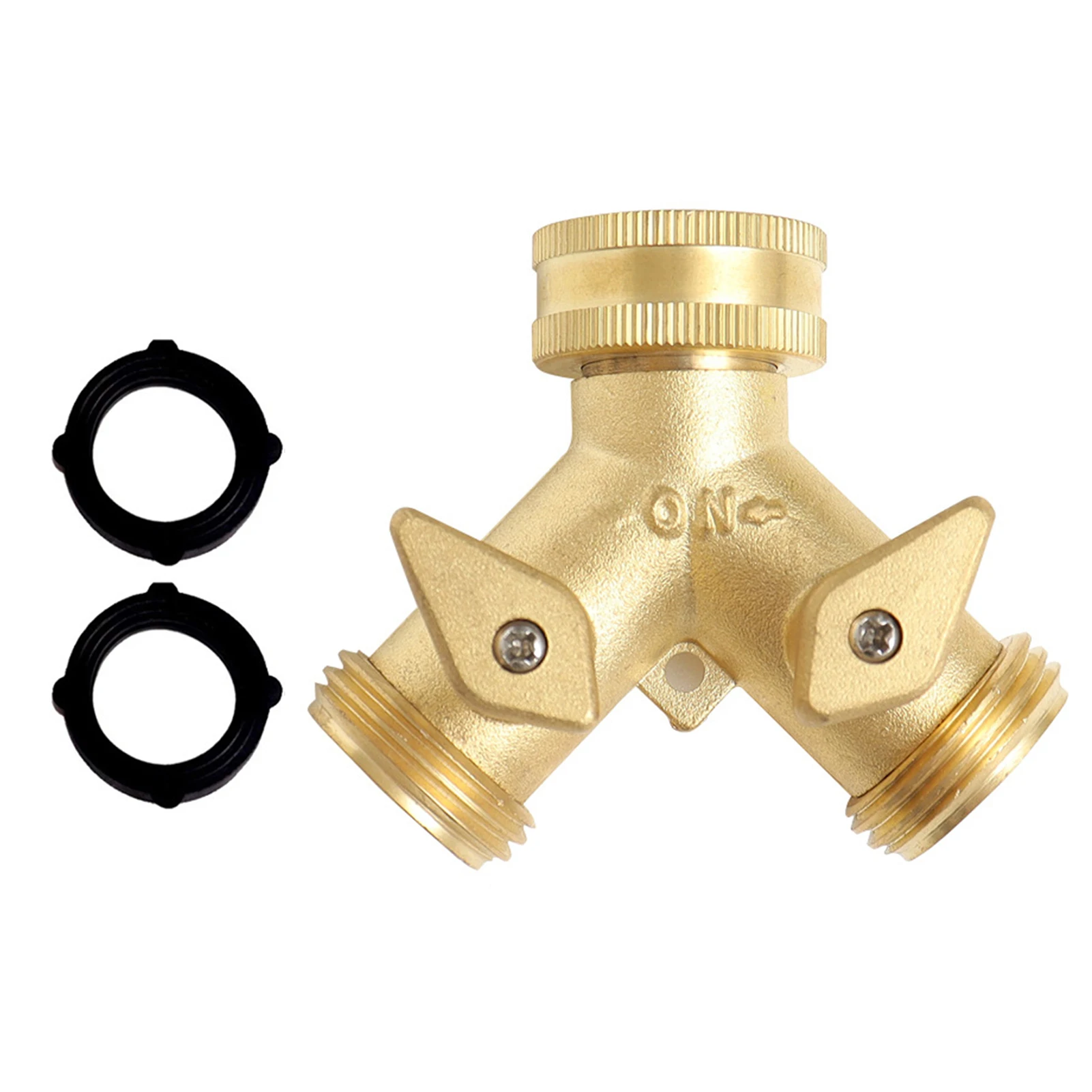 

Splitter Adapter Brass 3/4 2 Way Y Valve Garden Hose Connector Water Pipe Connection Watering Irragation Gardening Tools Pretty