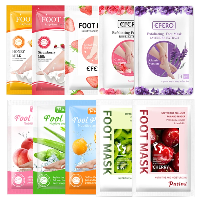 

10Packs Exfoliating Foot Mask Peeling Feet Mask Hard Dead Skin Heel Callus Remove Socks for Pedicure Socks Foot Patch Feet Care