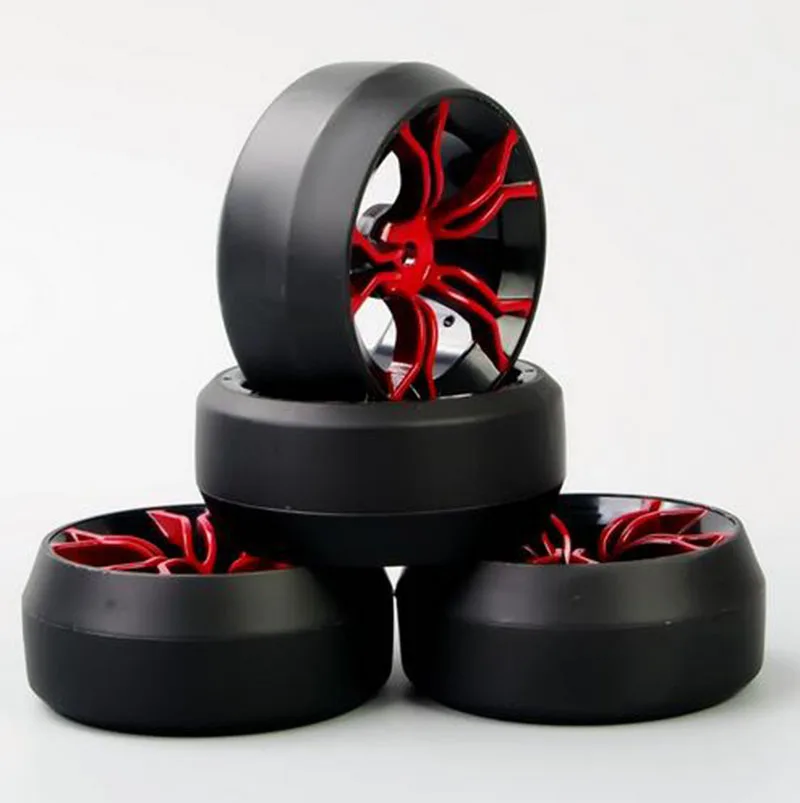 

4 шт. 1/10 резиновые твердые шины Модель с дрифтовым колесом 12 мм шестигранный 6 мм офсетные части MPNKR + PP0369 подходит для HSP HPI RC 1:10 дрифтовый авто...