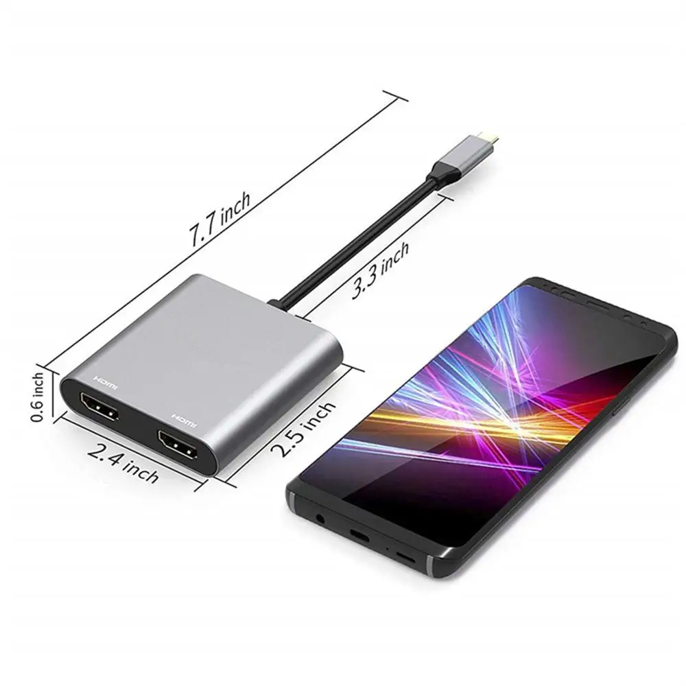 Адаптер Type-C HD 4K USB C на двойной HDMI-совместимый 3 0 PD зарядный порт USB-C конвертер для