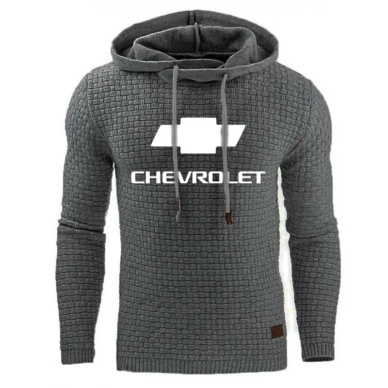 Толстовки для мужчин автомобиль Chevrolet логотип печати Толстовка весенние осенние мужские толстовки спортивная хип хоп harajuku Повседневная Толстовка спортивный костюм - Цвет: Темно-серый