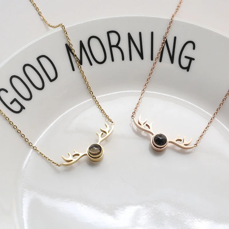 

ZSLBS Fashion 100 Language I Love You Projection Pendant Necklace For Women Lover Memories Necklaces Jewelry Gifts Collier Femme