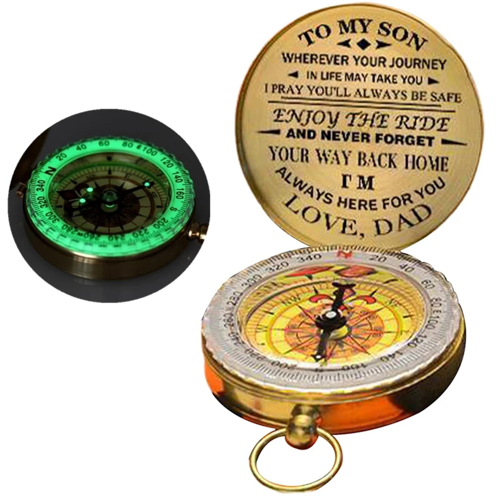 

Camping Hiking Pocket Brass Golden Compass Portable Compass Navigation For Outdoor Activities