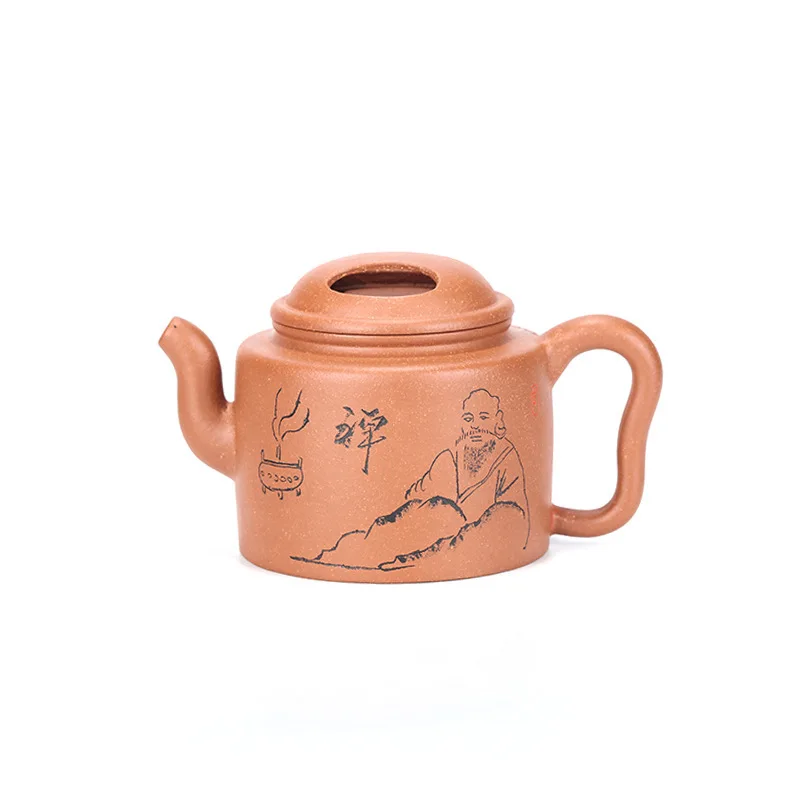 

Dark-red Enameled Pottery Teapot Yixing Raw Ore Daopo Mud Tea Zen Cattle Cover Infusion Of Tea Kettle
