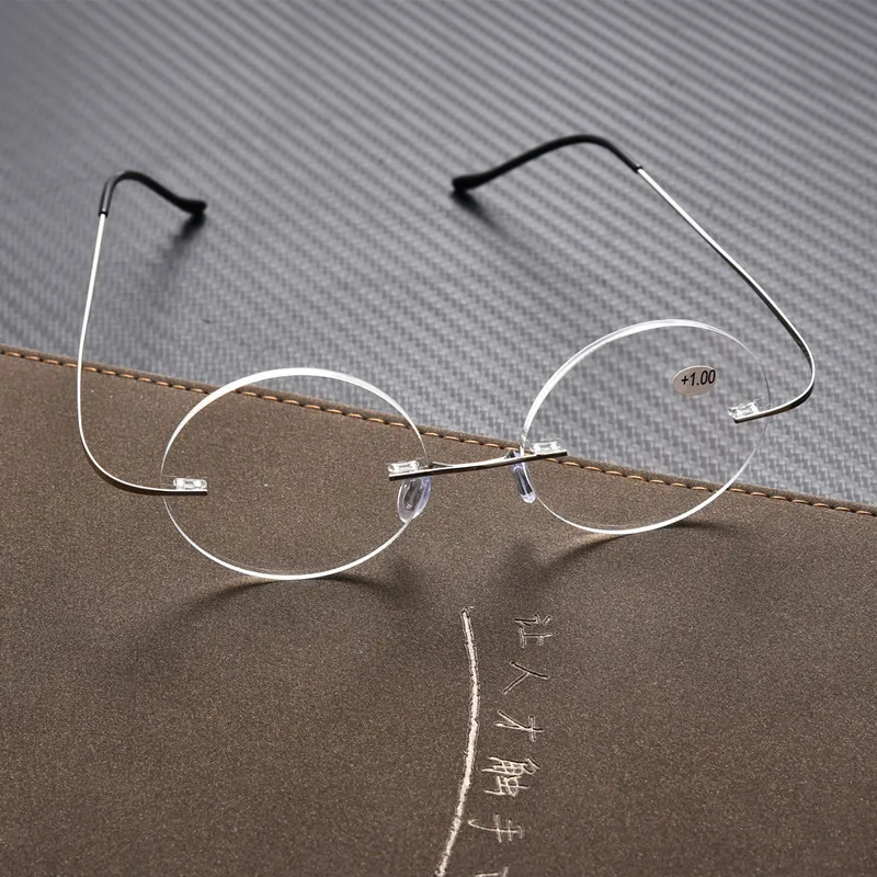 Очки для чтения оправа без оправы титановые женские 2019 сверхлегкие круглые глаза