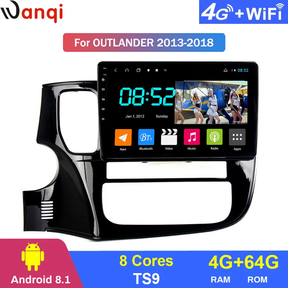 Android 8 1 автомобильный DVD 1din мультимедиа Navi система для mitsubishi Outlander 2013 2018