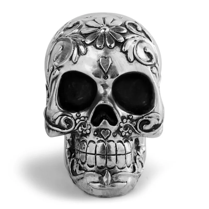 Рок панк Готик серебряный старый узор из смолы череп статуя скульптура Личность
