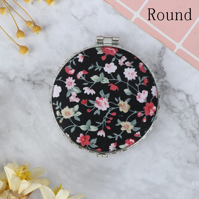 Компактное Карманное мини-косметическое зеркало с цветочным рисунком 1 шт.