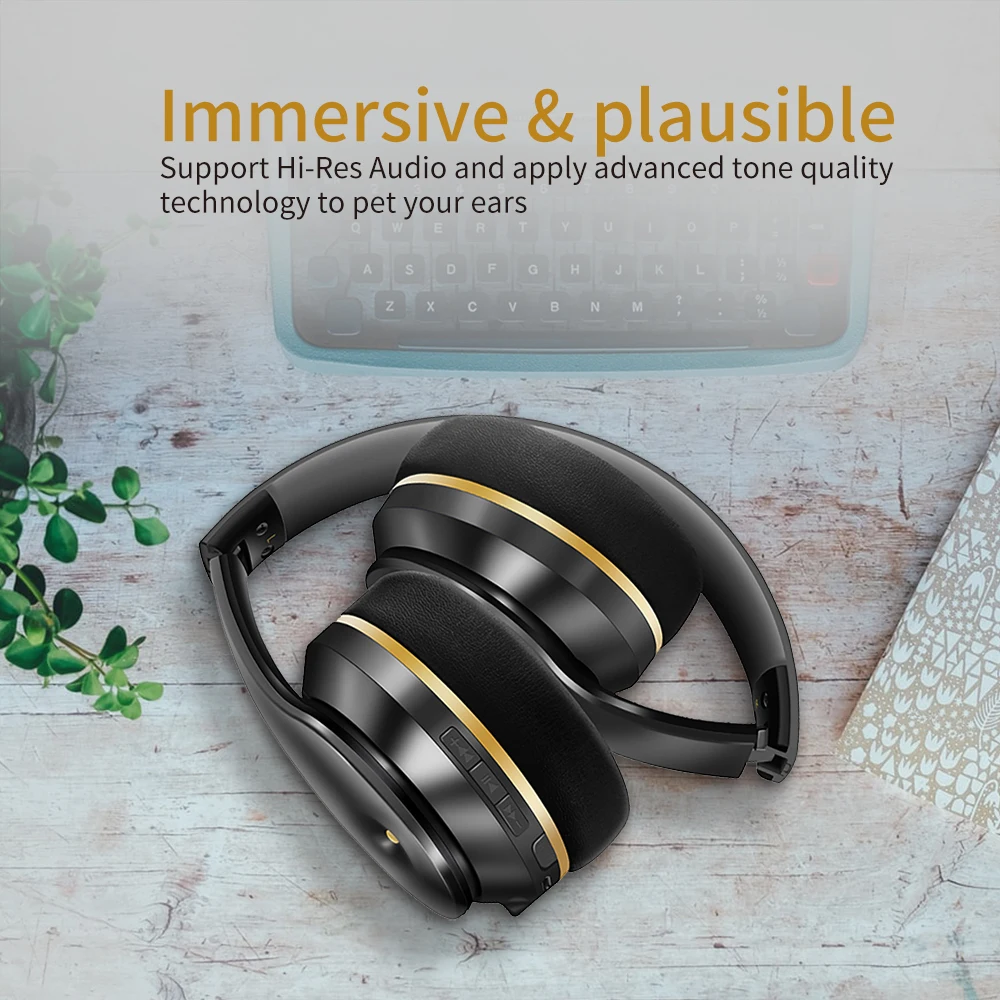 

ANC Bluetooth Headphones Wireless True Noise Cancelling Headset Foldable Bass Earphones with Microphone For PS4 Laptop PC Gamer