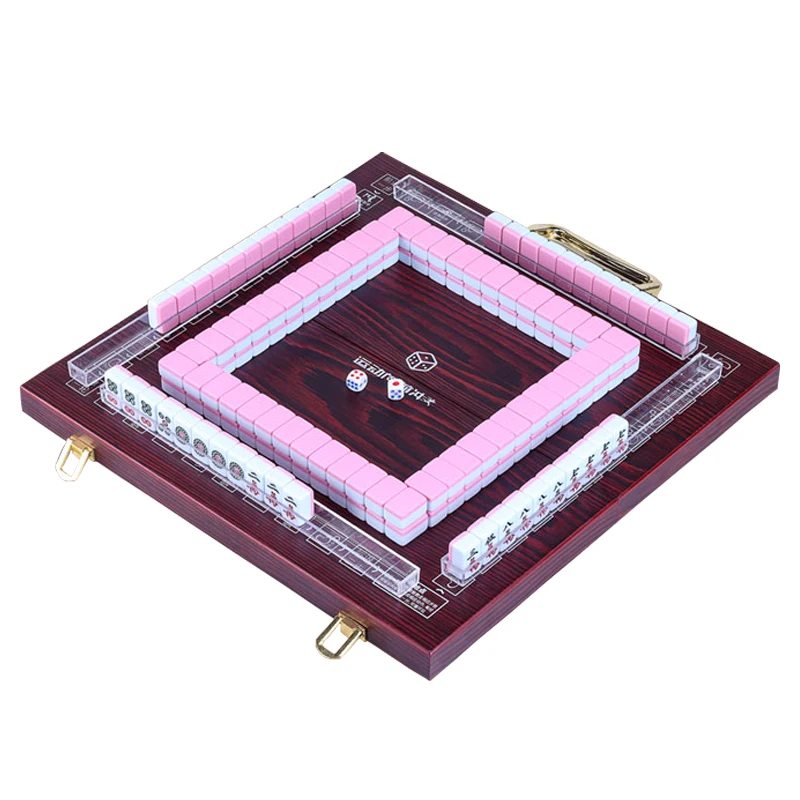 

New Mini 22MM/24MM Mahjong Portable Folding Wooden Boxes Majiang Set Mah-jong Travel Table Game Entertainment Indoor Board Games