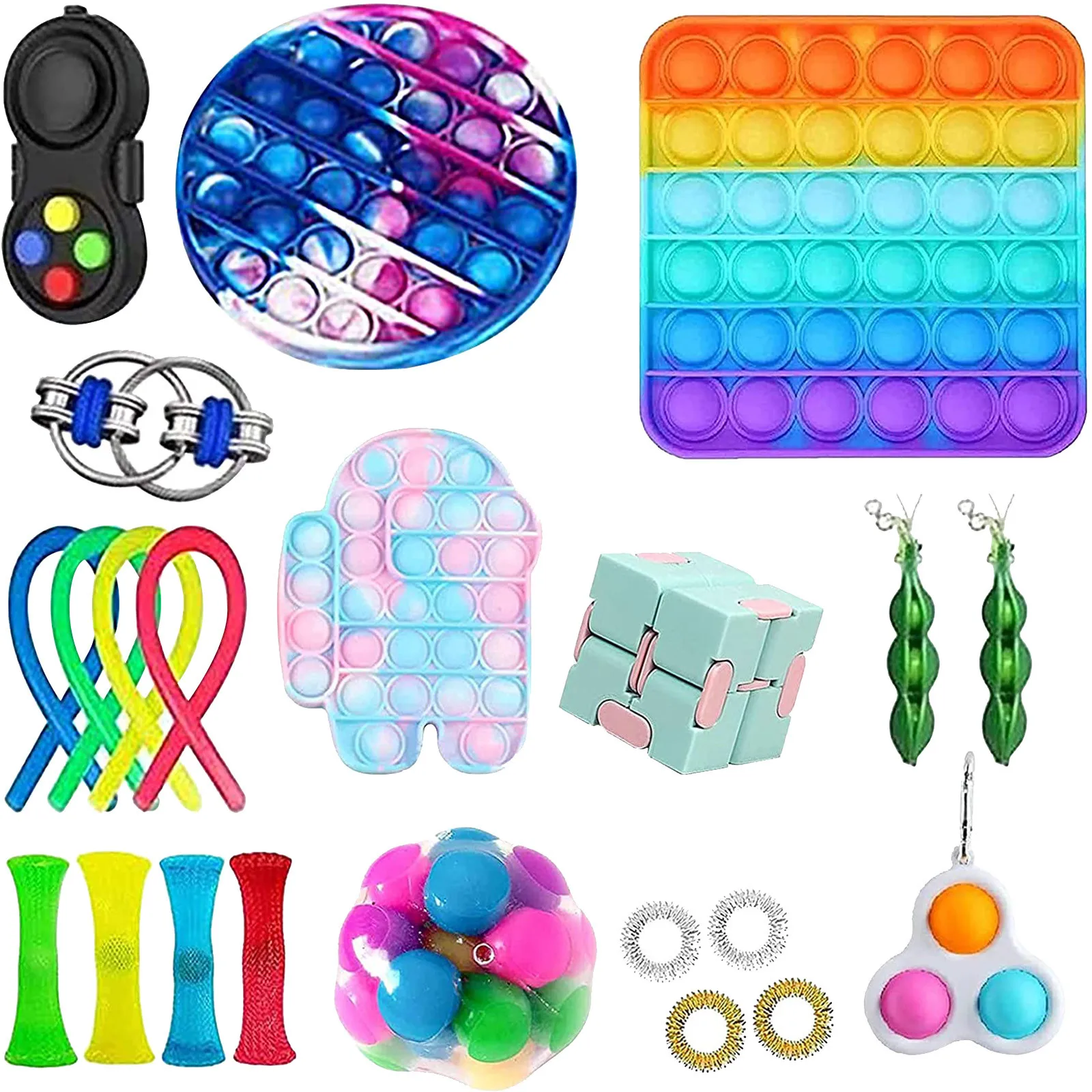 

AntisTress Relief Figet Fidget Toys Set Antistress Pack Strings Marble Relief Gift Adults Children Box Sensory Toys симпл димпл