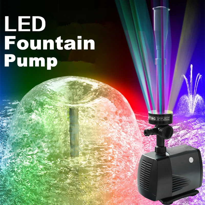 40W 2000L/H LED Fountain Pump Fish Pond Aquarium Submersible Water Pump Garden Fountain Decoration With Led Color Changing