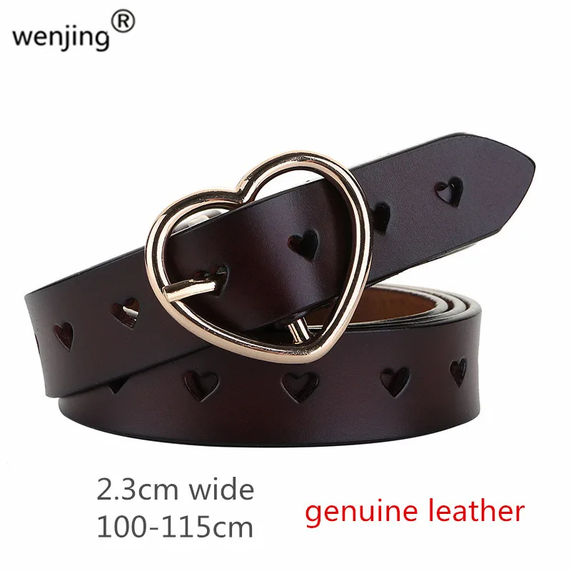 

2020 new Women real leather belt with Hollow fleece design Love pin buckle cowhide genuine leather belt