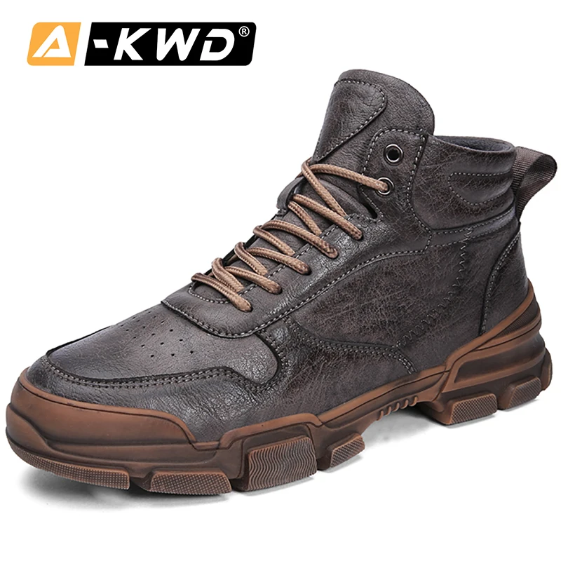 Fashion Autumn Breathable Men Sneakers Casual Shoes Winter Boots With Fur Zapatos Hombre Invierno High Top Work 44 | Обувь