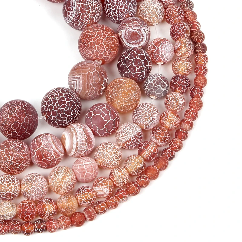 Бусины из натурального камня 4-12 мм круглые матовые красные состаренный камень |