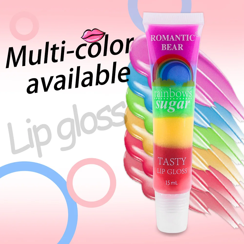 

Rainbow Jelly Single 6-Color Lip Gloss Transparent Tube Nourishing Lip Gloss Pearlescent Lip Glaze Net Red With The Same Paragra