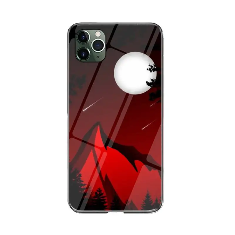 

FHNBLJ Night Moon Meteor Rain Phone Case For iPhone 12 mini 12 PRO Max 11 pro XS MAX 8 7 6 6S Plus X XR cover