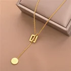 316L из нержавеющей стали новые модные ювелирные украшения Геометрические Квадратные резьба любви цепочка колье и подвески для женщин