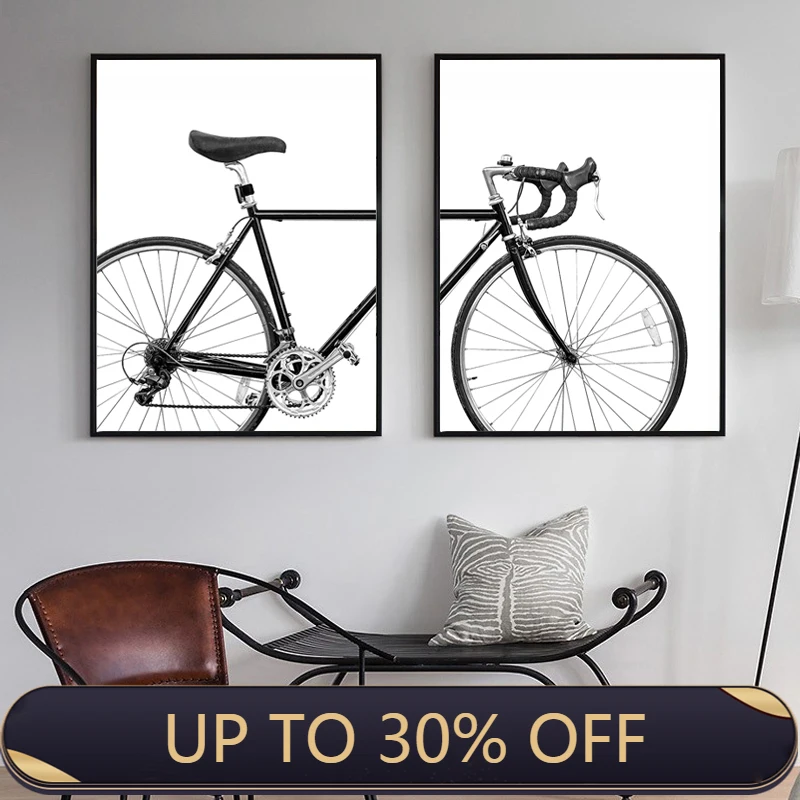 В минималистском стиле с принтом в виде велосипеда велосипедный настенный