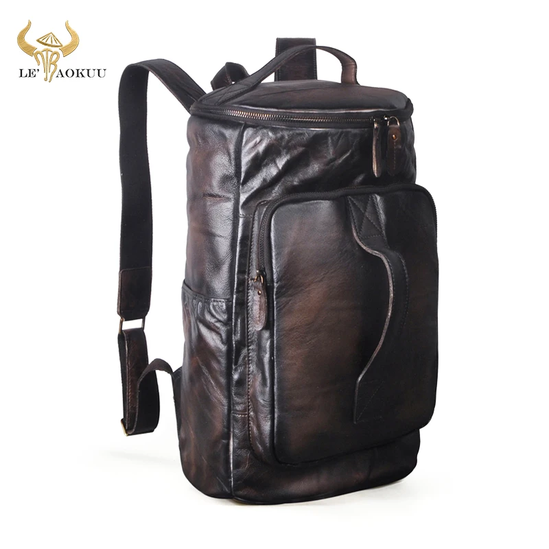 

Мужской Дорожный рюкзак из мягкой натуральной кожи, кофейного цвета, с отделением для ноутбука 3058