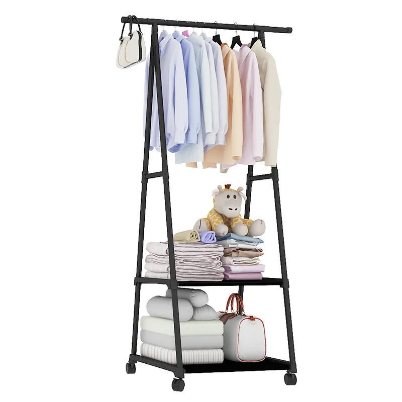 

Simple Drying Coat Rack Floor Clothes Bags Hanger Triangle Folding Moving Indoor Storage Shelf Creative Modern Home Furniture