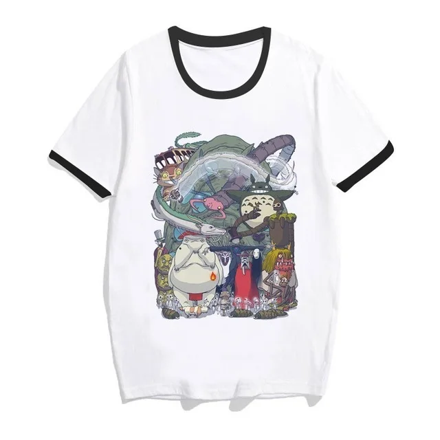 p Totoro Spirit Out Футболка Женская Студия Ghibli femme японский аниме мультфильм футболка Miyazaki Hayao одежда женская kawaii - Цвет: p
