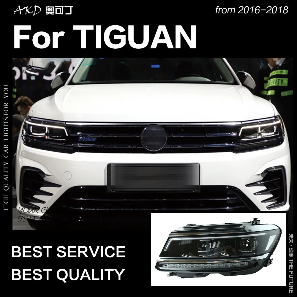 AKD автомобильный Стайлинг для фар VW Tiguan 2017 Новый L светодиодный ная фара DRL Hid