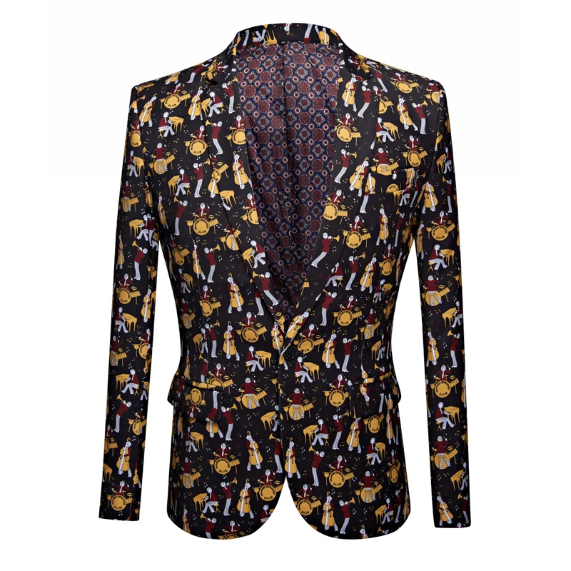 Костюмы для мужчин модный бутик печати мужской костюм Slim Fit Двухсекционный мужской формальные деловые случайные костюмы