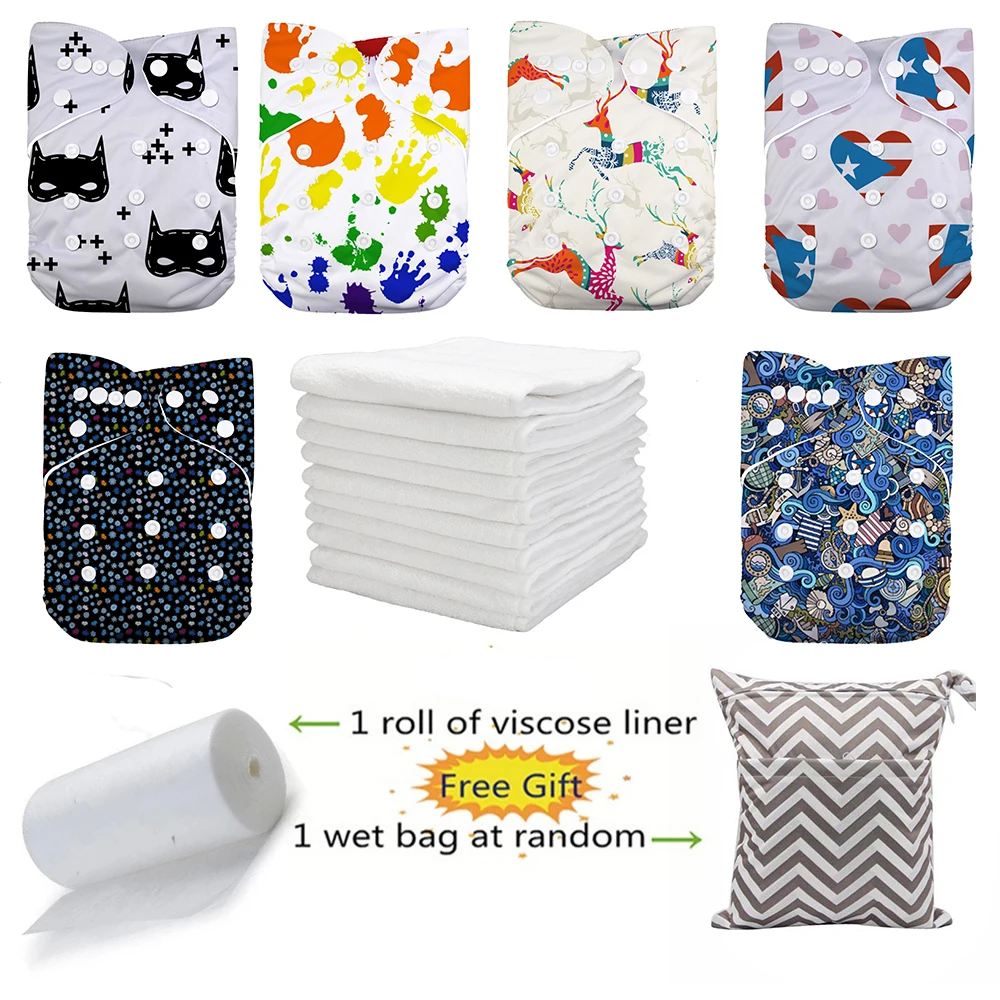 

6 шт./упаковка, многоразовые подгузники для мальчиков и девочек