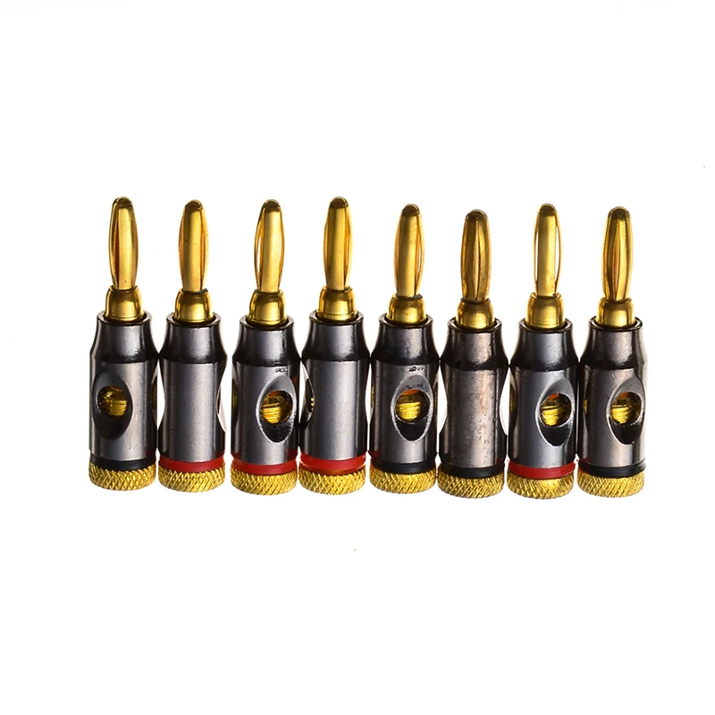 

8PCS 4mm Banana Plugs High Quanlity Gold Plated Speaker Plug Terminal Audio Banana Connectors