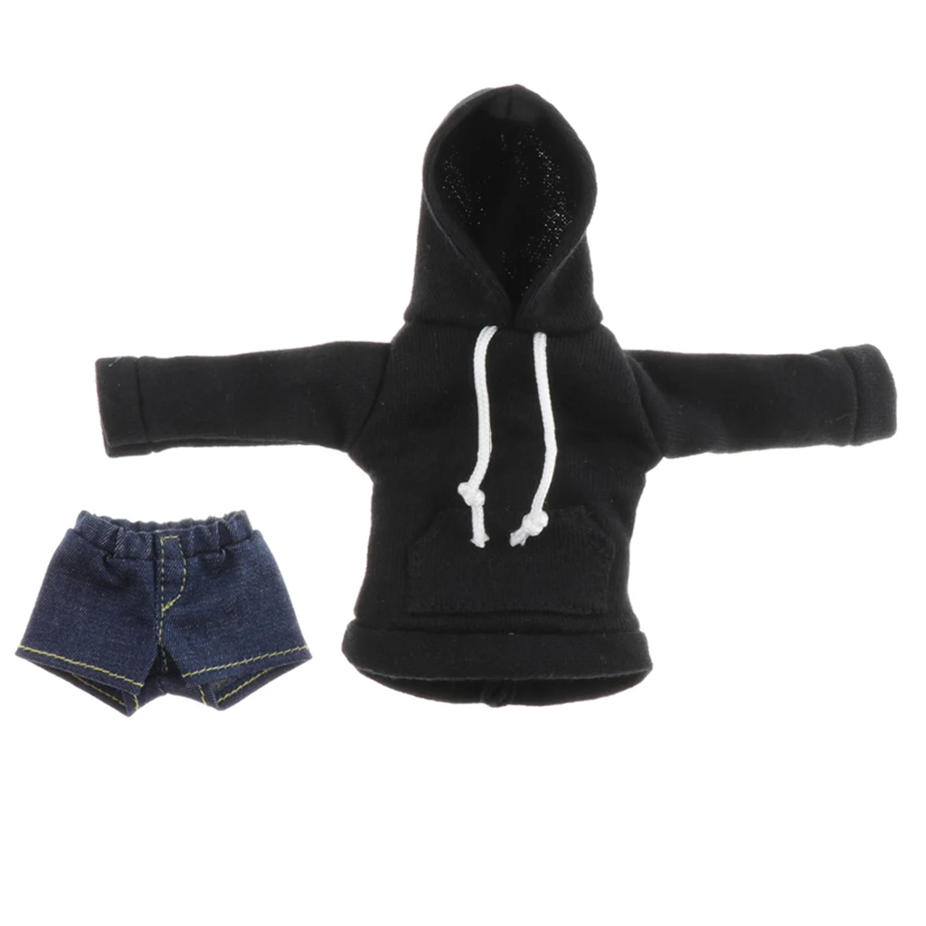 

1/6 Fashion Girl Dolls Clothes Accessory Hoodie&Jeans Pants Set for BJD Dress Up
