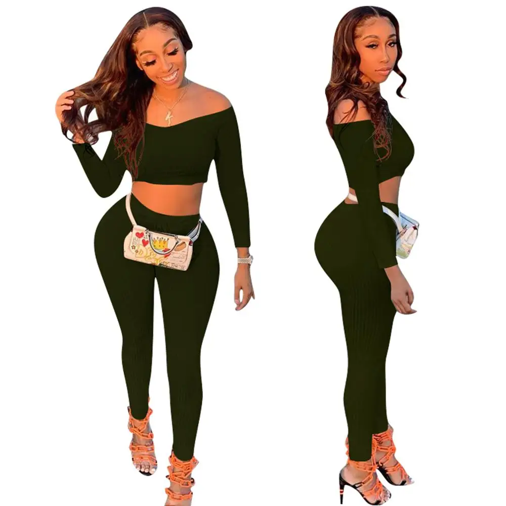 Простой Однотонная одежда U образным вырезом укороченный Топ с длинным рукавом и