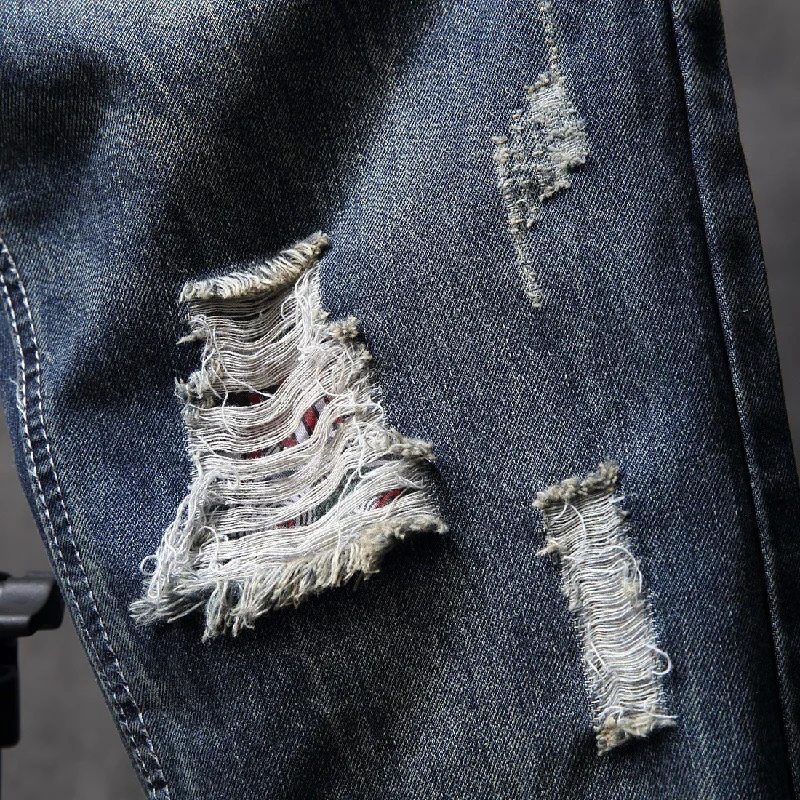 

Jeans Men Elastic Skinny Jeans Men 2020 Stretch Ripped Pants Streetwear Mens Denim Jeans Blue