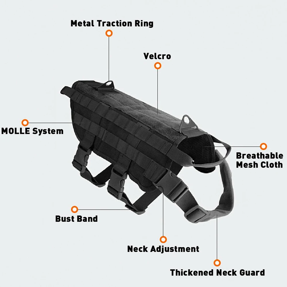 1000D нейлоновый Тактический шлейка для собак сервис собака k9 жилет Камуфляжный
