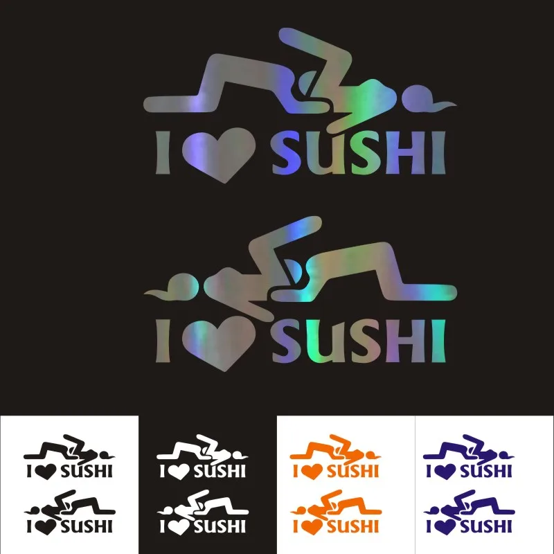 

Creativity I Love Sushi Car Stickers And Decal Funny Bumper Window Windshield Cover Scratches Waterproof Accessories PVC12*6cm
