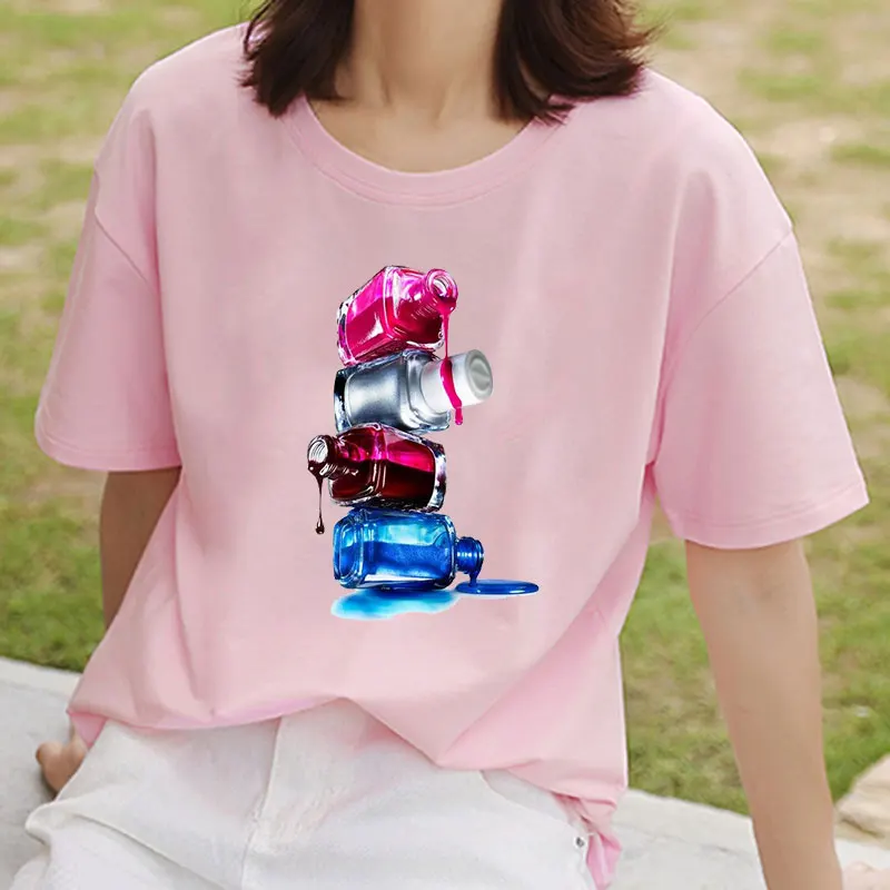 

Sexy Lipstick High Heel Shoe Paris Style T-shirt Women Vogue T Shirt Graphic Tees Shirt Tops Femme 90s Streetwear Women Clothes