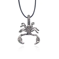 fashion steampunk animal scorpion necklace necklace scorpio charm personality pendant leather cord chain best gift for boyfriend