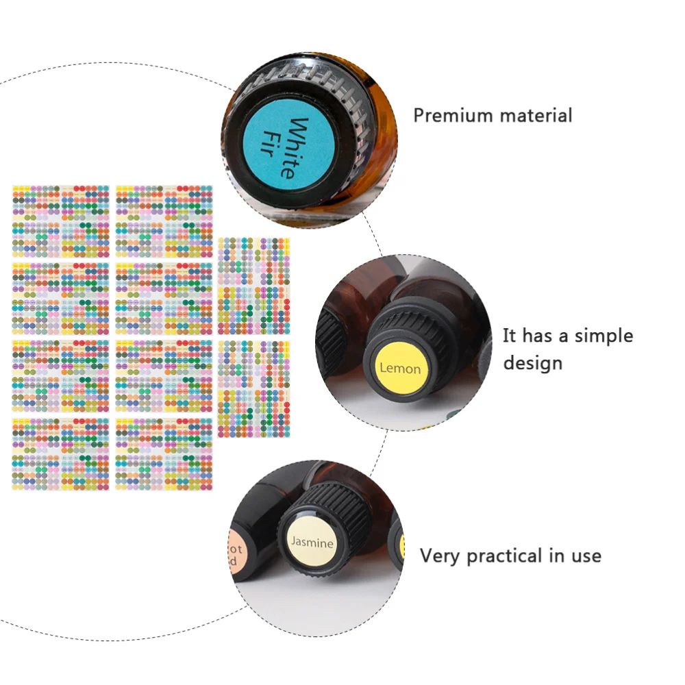 

10pcs Creative Round Label Special Delicate Maker Sticker Labels (Colorful)