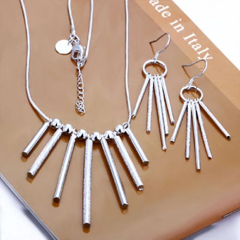 

Wholesale 925 Sterling Silver Classical wind-bell Necklace Earrings set