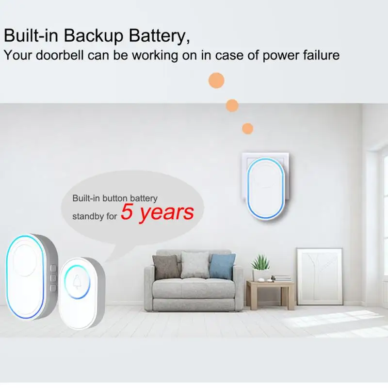 

Wireless Doorbell WiFi Alarm System Intelligent Wireless Doorbell Strobe Siren Tuya App Alert 58 Sound 433MHz Wireless Detectors