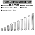10 шт., пружинная стальная компрессионная пружина диаметром провода  мм, внешний диаметр 4 мм  16 мм, свободная длина 10 мм  50 мм