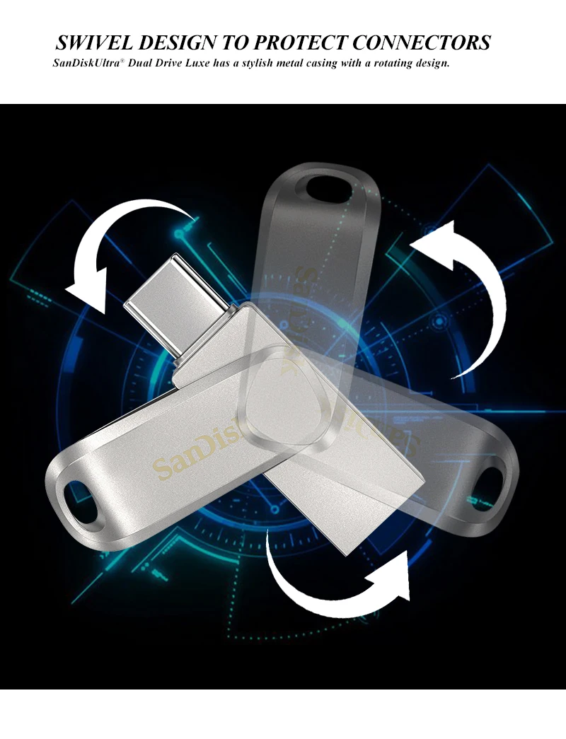 USB 3 1 Sandisk DC4 флеш-накопитель tipo-C-32GB 64 ГБ 128 256 512 USB-накопитель | Компьютеры и офис