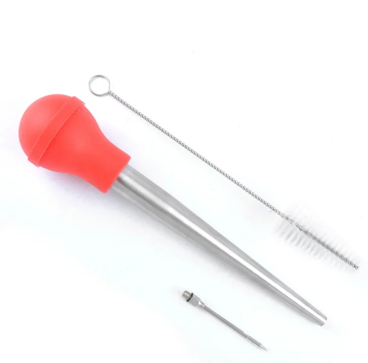 

4pcs Turkey Needle Gadgets Stainless Steel Meat Poultry Turkey Chicken Bbq Turkey Dressing Tools Party Cook Syinge Accessories
