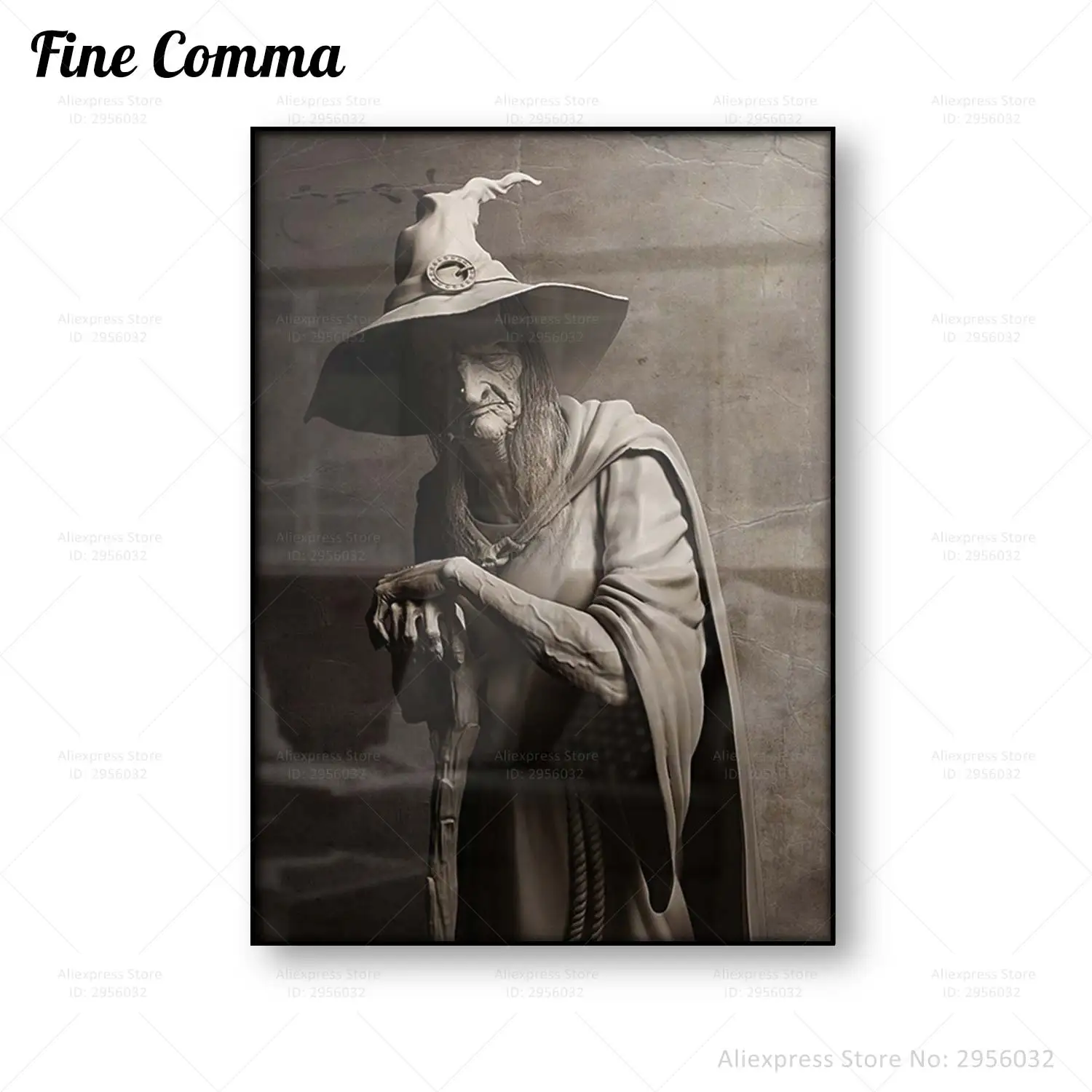 Винтажный фотопостер ведьмы черно-белый старая фотография печать на холсте