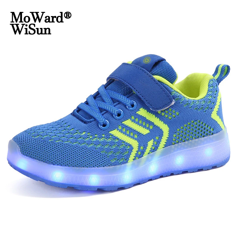 

Size 25-37 LED shoes for Kids Boys Girls /USB Charging Luminous Sneakers with Lighted sole Children Shoes with Lights Backlight