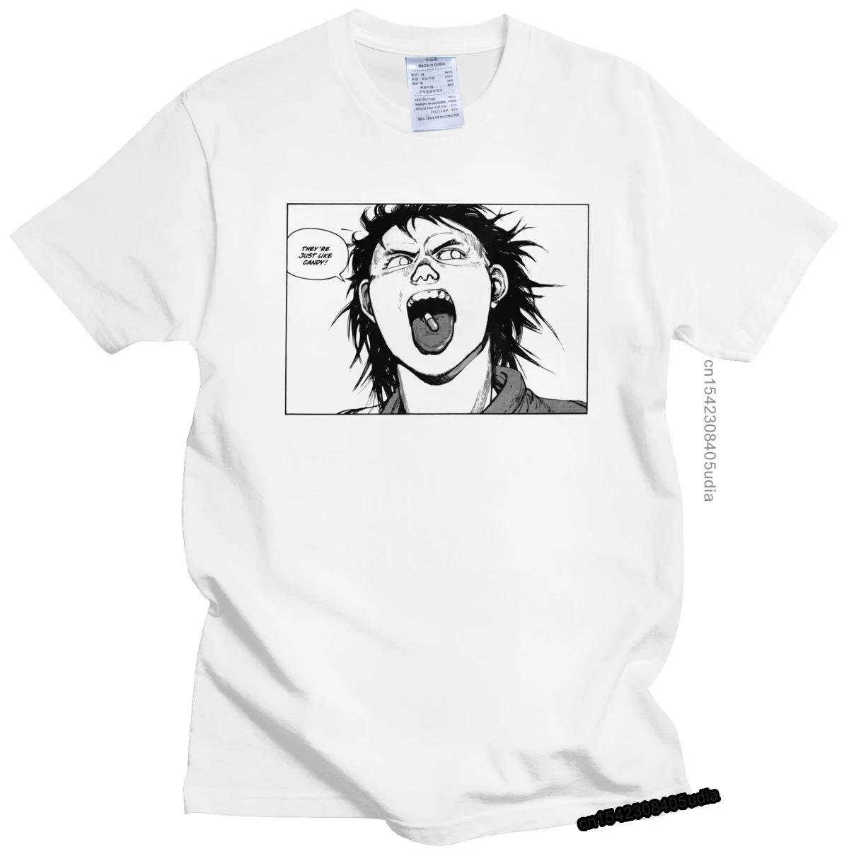 

Funny Akira T Shirt Homme Pure Cotton Manga Shotaro Kaneda Tee Anime Manga Tshirt Short Sleeved Urban Neo Tokyo T-Shirt