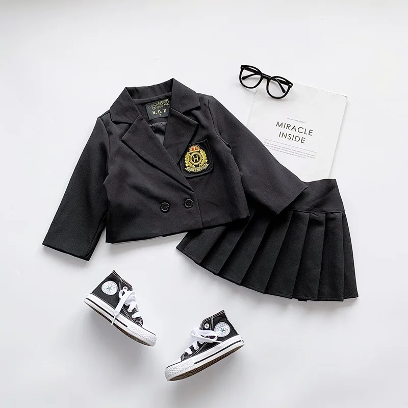 Детский комплект из 2 предметов кофта и юбка в стиле преппи для девочек весна