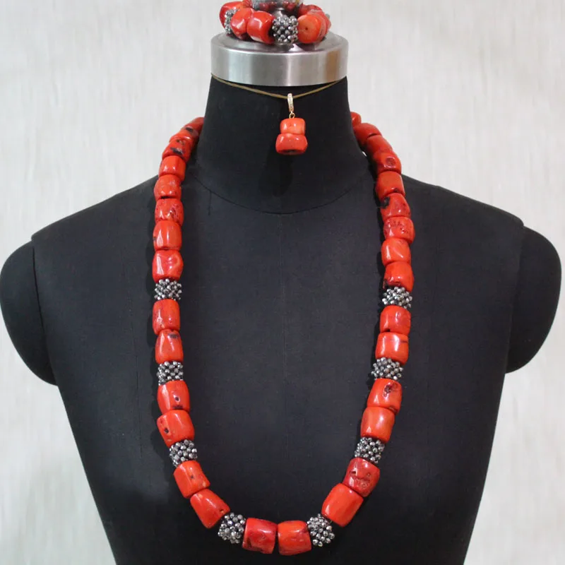 

Dudo 13-14mm African Coral Beads Jewelry Set For Women 2023