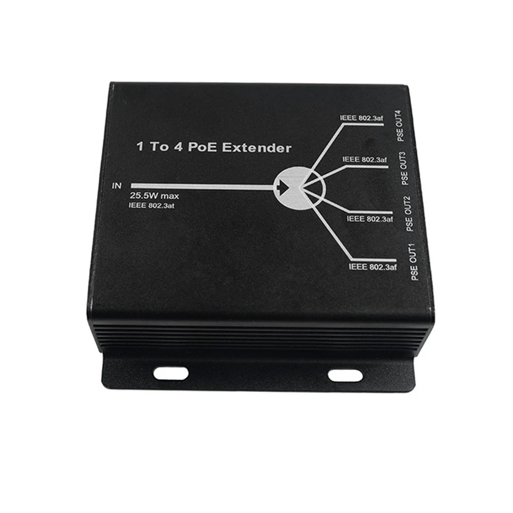 PoE удлинитель 1 порт 10/100M IEEE802.3at (питание) до 4 портов s IEEE802.3af (выключение) для POE IP