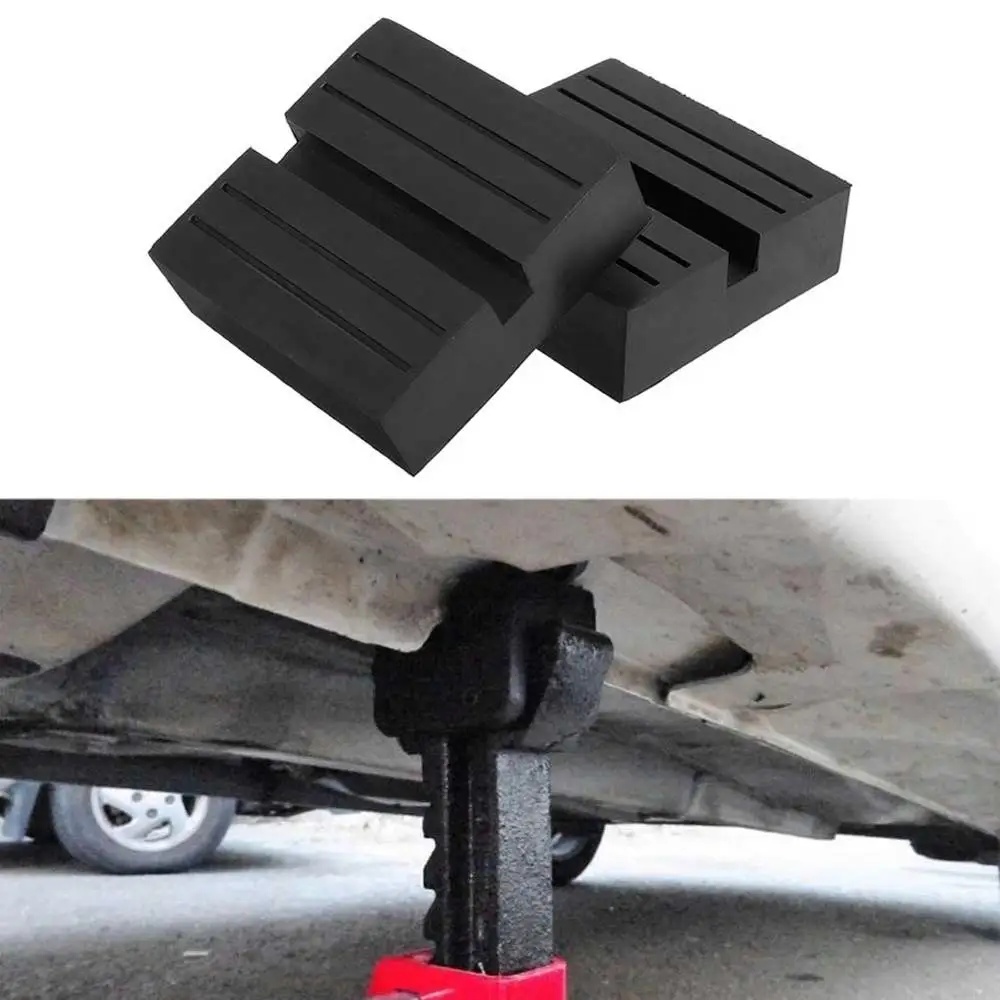 

2Pcs Universal Car Slotted Frame Rail Floor Jack Guard Adapter Lift Rubber Pads